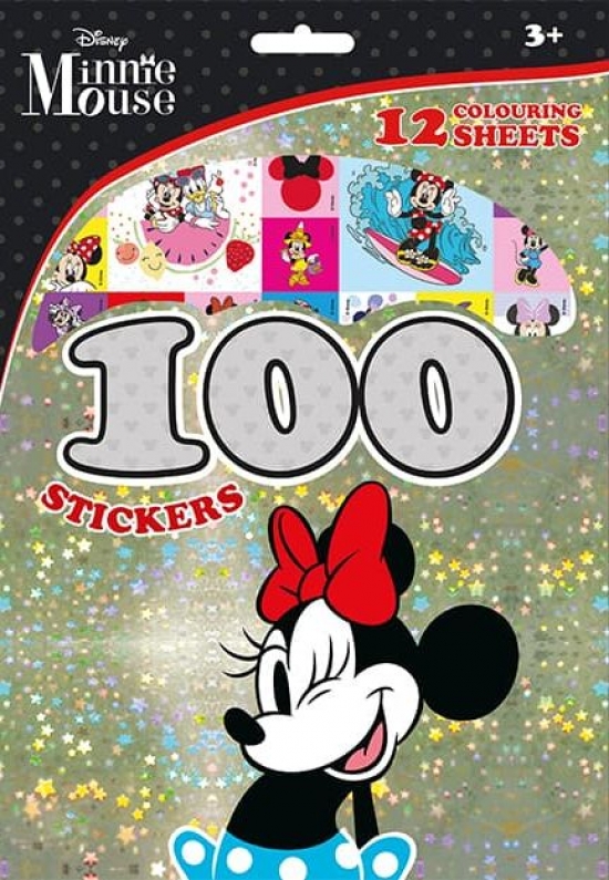 Obrázok 100 samolepiek s maľovankovými listami Minnie