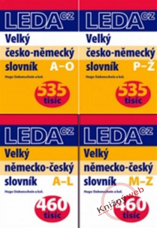 Obrázok Velký česko-německý a němcko-český slovník (535 tisíc, 460 tisíc) - sada 4 knih (ČN: A-O, P-Ž; NČ: A-L, M-Z)