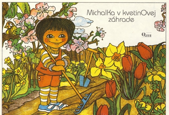 Obrázok Michalka v kvetinovej záhrade