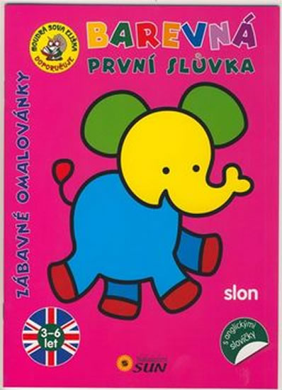 Obrázok Slon - Barevná první slůvka s anglickými slovíčky