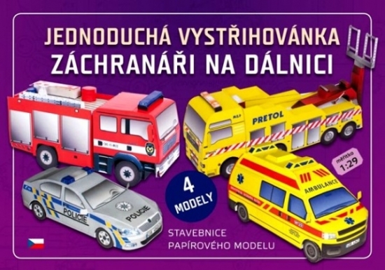 Obrázok Záchranáři na dálnici - Jednoduchá vystřihovánka