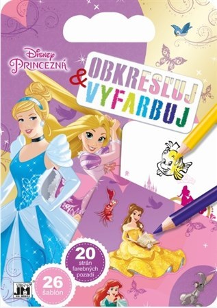 Obrázok Obkresľuj a vyfarbuj/ Princezné