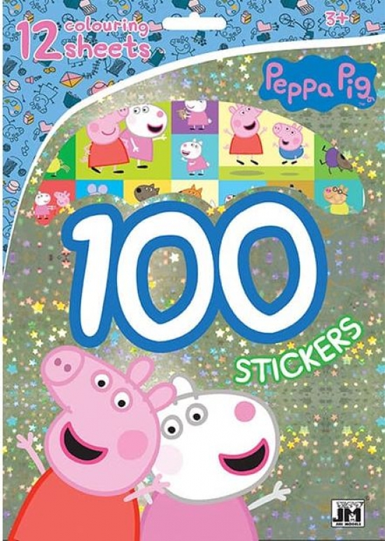 Obrázok 100 samolepiek s maľovankovými listami Prasiatko Peppa