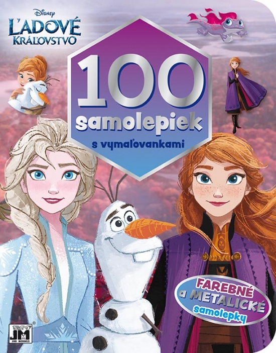 Obrázok 100 samolepiek s vymaľovankami/ Ľadové kráľovstvo