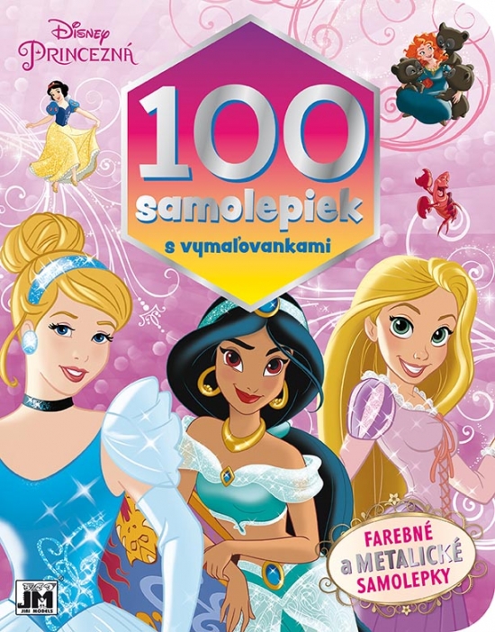 Obrázok 100 samolepiek s vymaľovankami/ Princezné