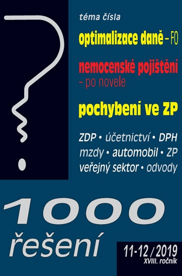 Obrázok 1000 řešení 11-12/2019 Optimalizace daně