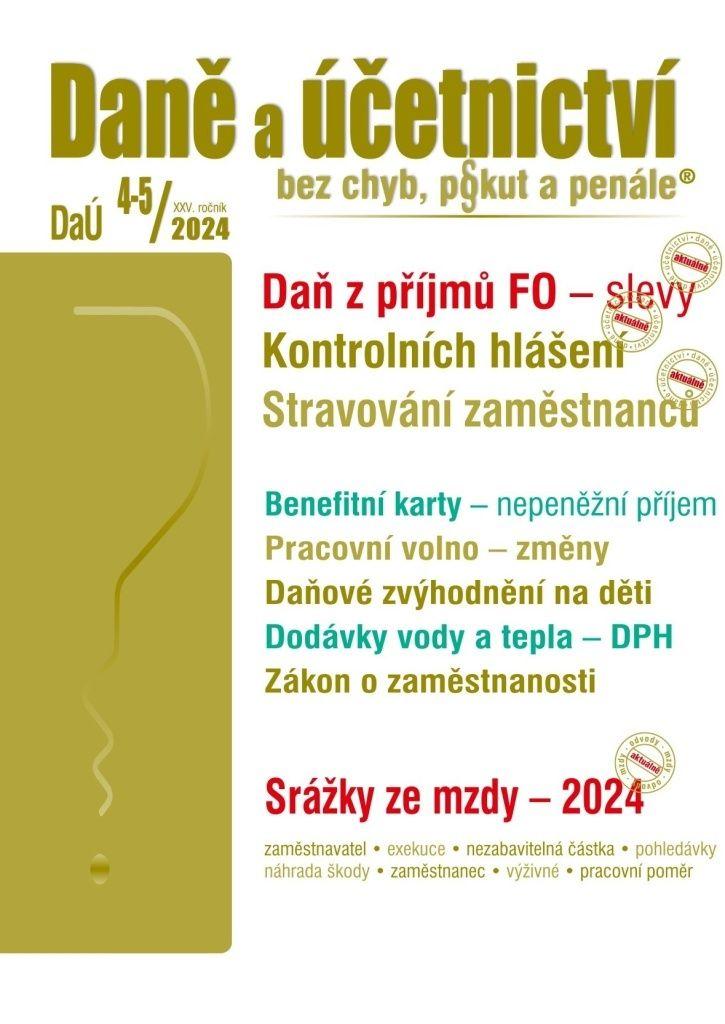 Obrázok DaÚ 4-5/2024 Daně a účetnictví bez chyb, pokut a penále