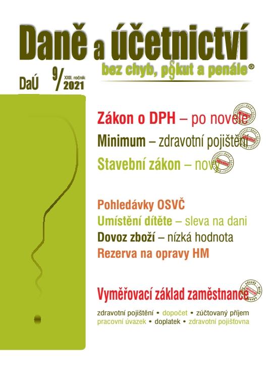 Obrázok Daně a účetnictví bez chyb, pokut a penále č. 9/2021