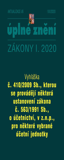 Obrázok Aktualizace I/6 2020 Vyhláška č. 410/2009 Sb - Zmírnění dopadu pandemie nemoci COVID-19 na ekonomiku České republiky