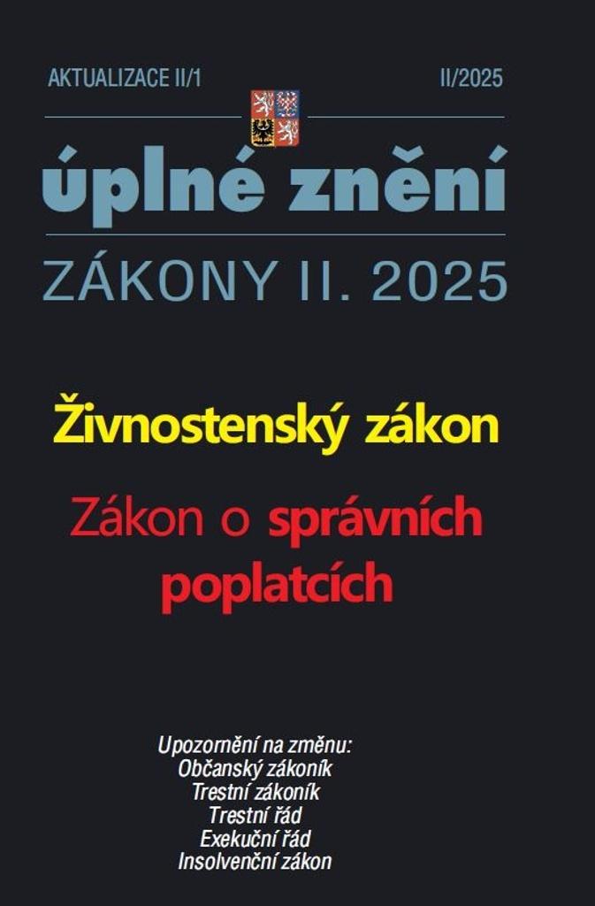Obrázok Aktualizace II/1 2025 Živnostenský zákon - Zákon o správních poplatcích
