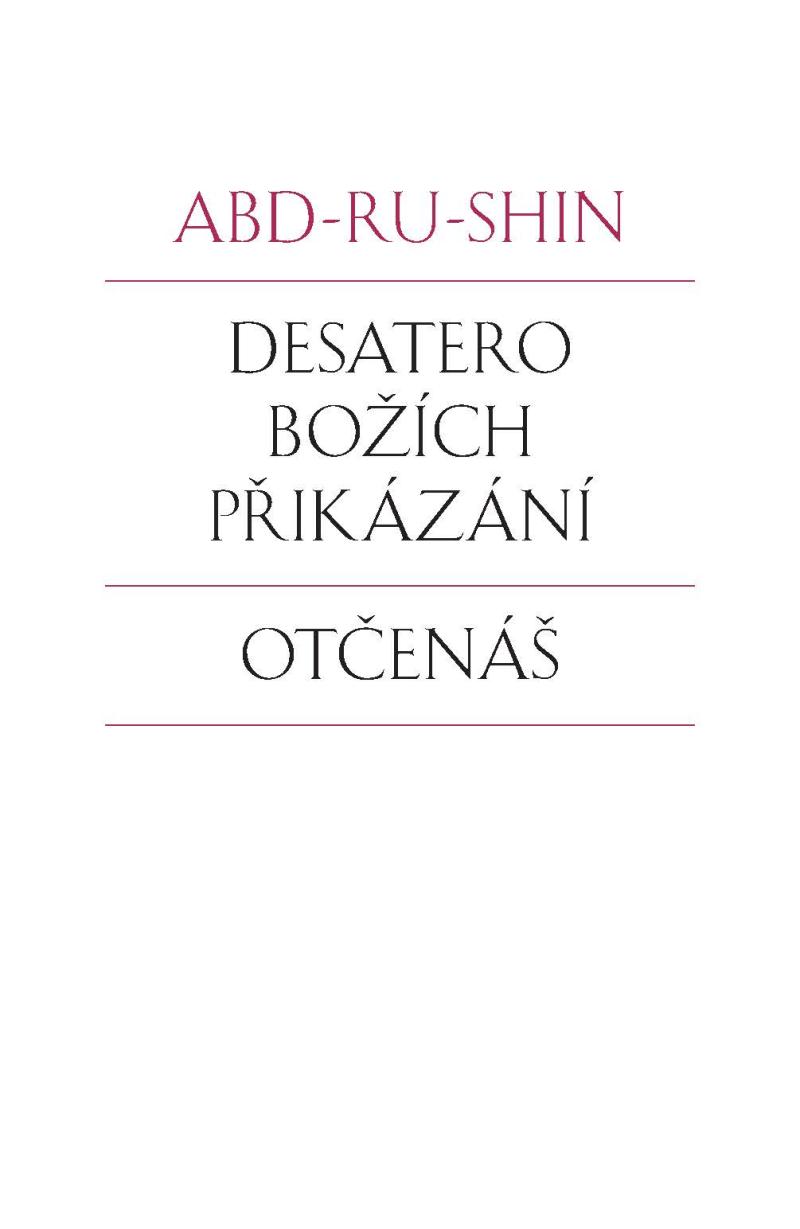 Obrázok Desatero Božích přikázání, Otčenáš