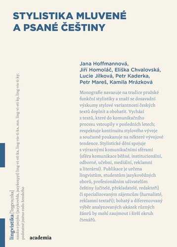 Obrázok Stylistika mluvené a psané češtiny