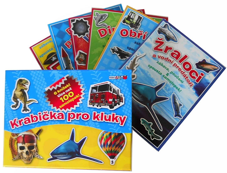 Obrázok Krabička pro kluky - 6 knížek se samolep