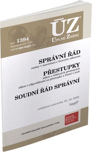 Obrázok ÚZ 1394 Správní řád, Přestupky, Soudní řád správní