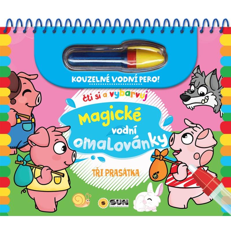 Obrázok Tři prasátka - Čti a vybarvuj Magické vodní omalovánky