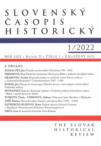 Obrázok Slovenský časopis historický  1/2022