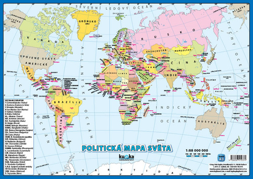 Obrázok Politická mapa světa A3